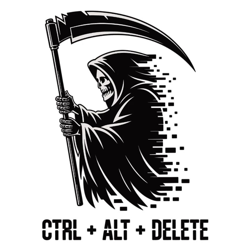 Ctrl Alt Delete Grim Reaper IT Humor Shirt