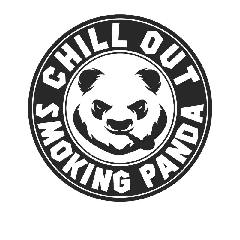 Emblème rétro Smoking Panda Relaxe