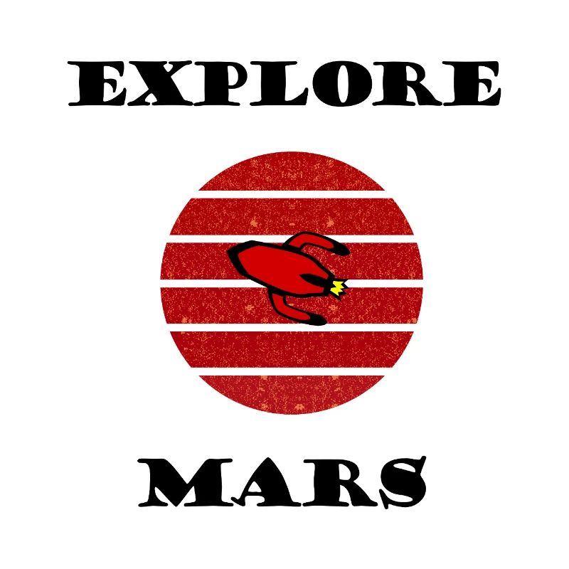 Fusée rétro dans le cercle rayé rouge