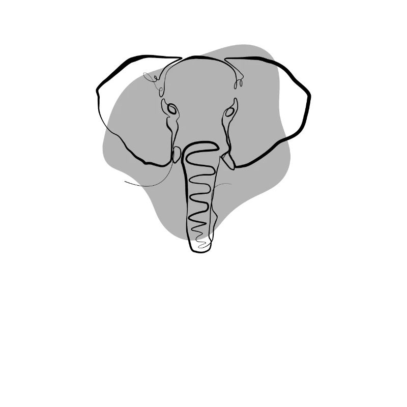 Elephant one line drawing
