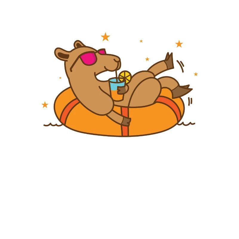 Kamel beim Baden im Urlaub Dromedar