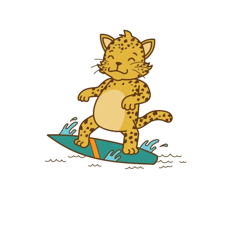 Leopard on the surfboard Big cat Predator