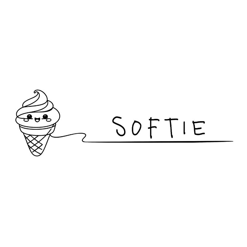 Softie Süßes Softeis Doodle Line Art