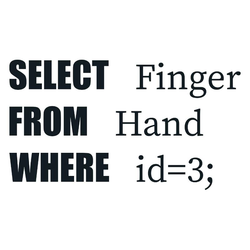 Hand Select Finger, Funny code. Coders Language