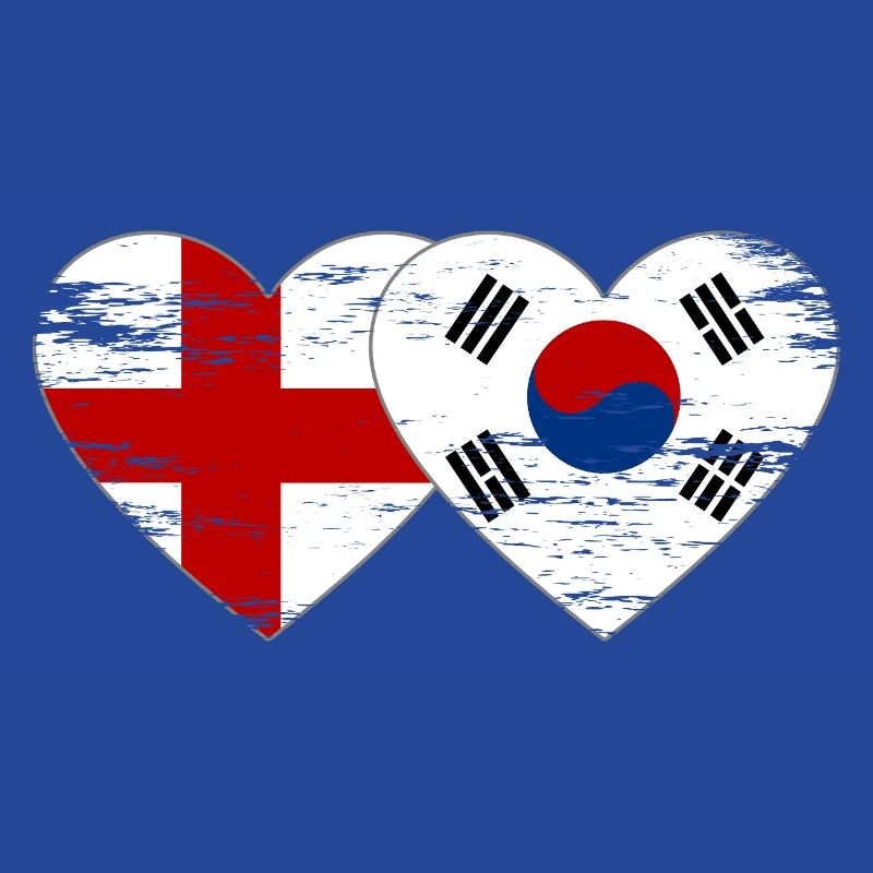 Angleterre Corée du Sud drapeau coeur utilisé