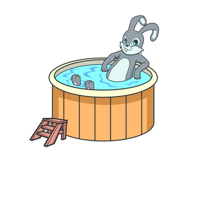 Lapin dans le bain à remous
