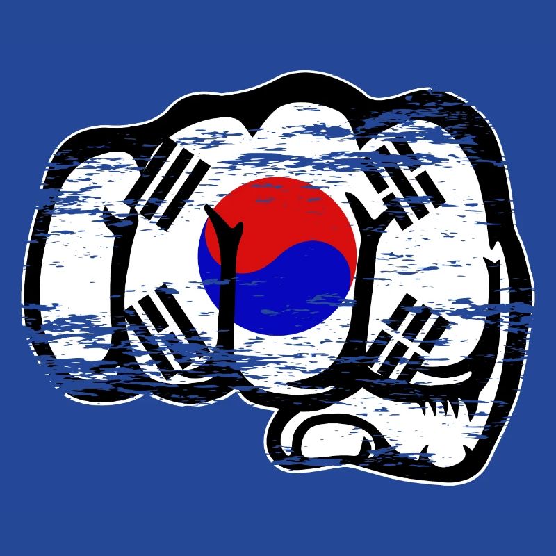 Drapeau de la Corée du Sud Main Poing Utilisé