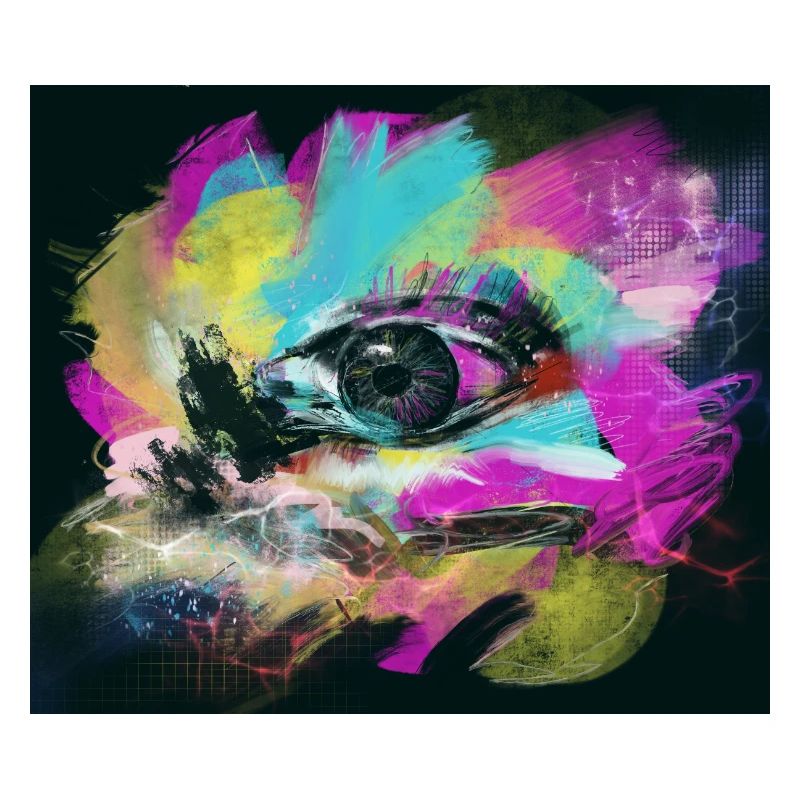 Explosion de couleur optimisme abstrait œil coloré