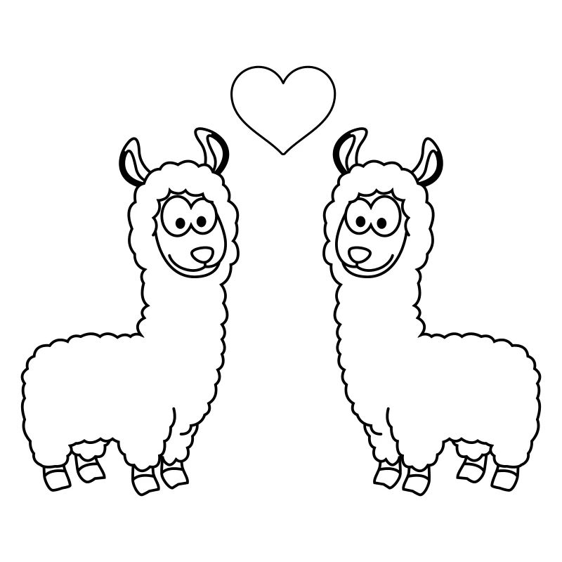 Alpaka Comic Paar liebe