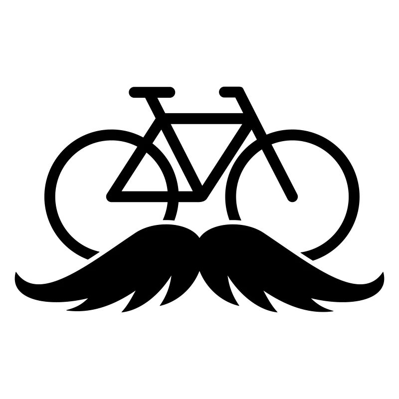 Radfahrer mit Schnurrbart für Mamach. Fahrrad oder Rennrad.
