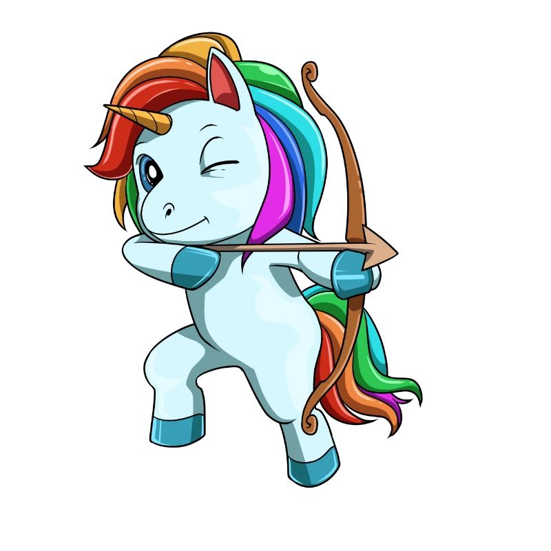 Niedliches Einhorn Pfeil Bogen