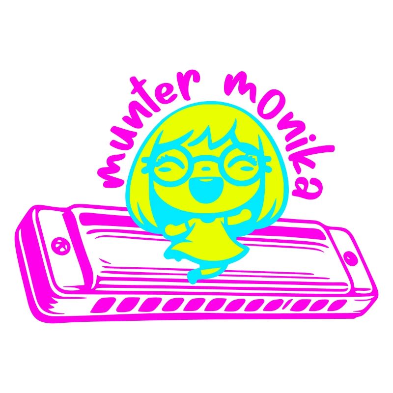 lively monika dancing on the harmonica
