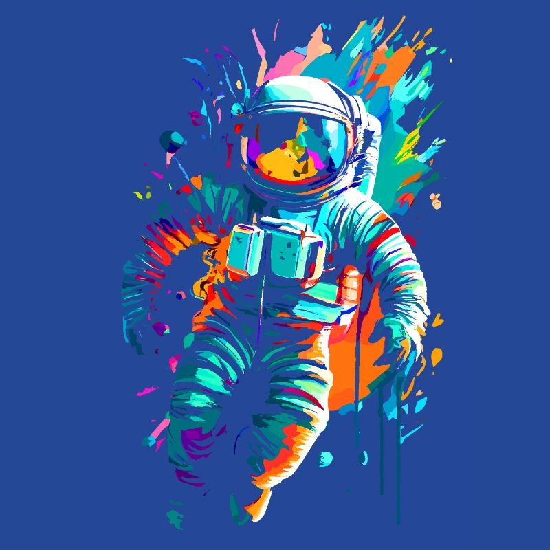 Colored astronaut in space space