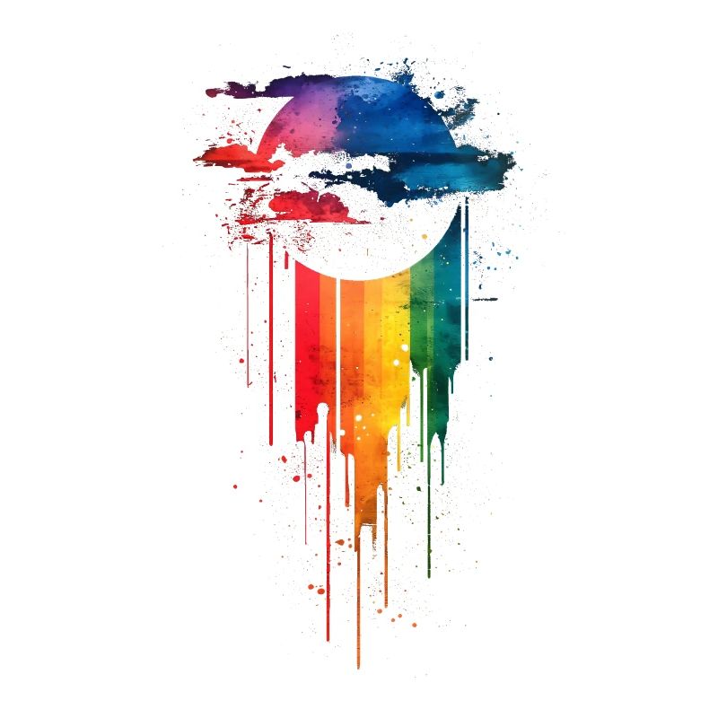 Subtle and Cool Dripping Pride Flag Rainbow Design