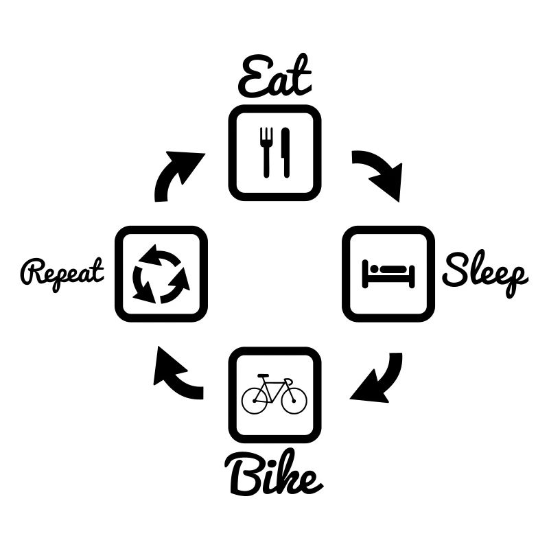 Manger Dormir Vélo Répéter, cycliste, cyclisme