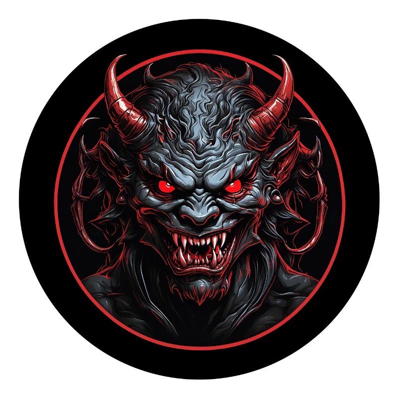Evil demonic devil with red eyes