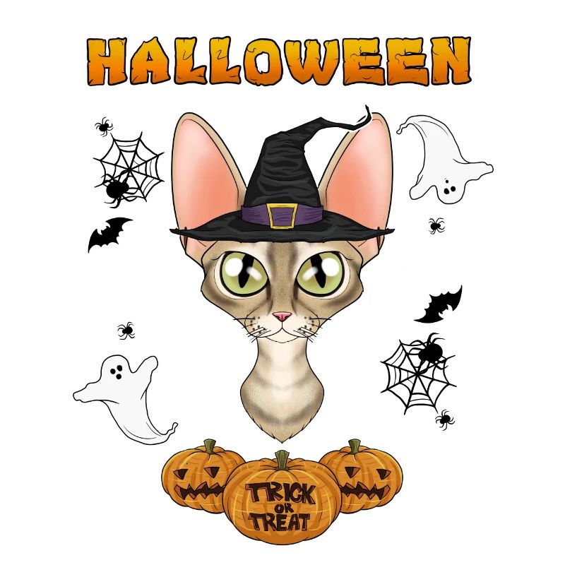 Devon Rex Cat Lover I Joyeux Halloween