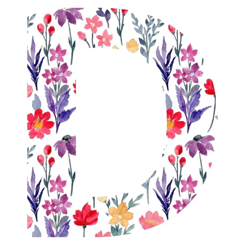 Personalisierter Blumenbuchstabe d - Geschenkidee