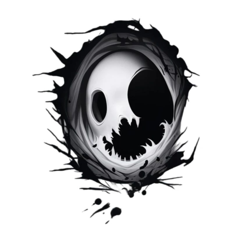 ghost emerging from a hole