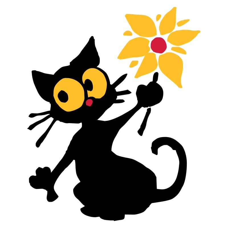 Kätzchen mit Blume