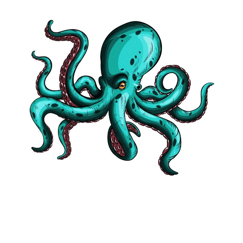 8 Armed Blue Octopus Squid Fan Lover