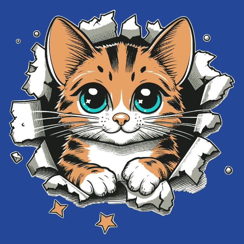 Chat mignon déchiré