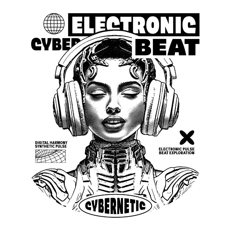 T-shirt techno hypnotique : Space Princess Design