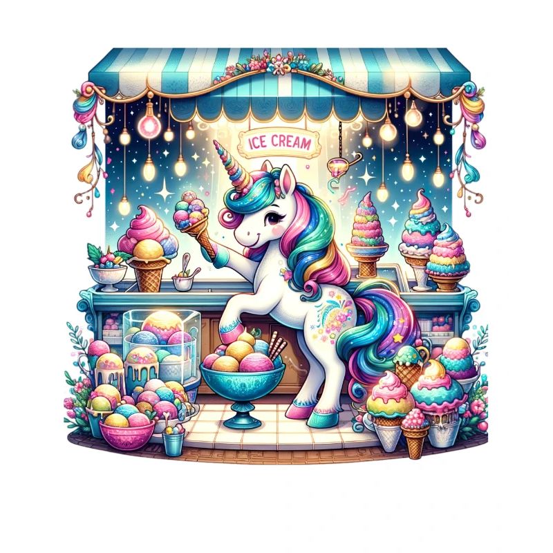 Einhorn-Eiscreme-Verkäufer