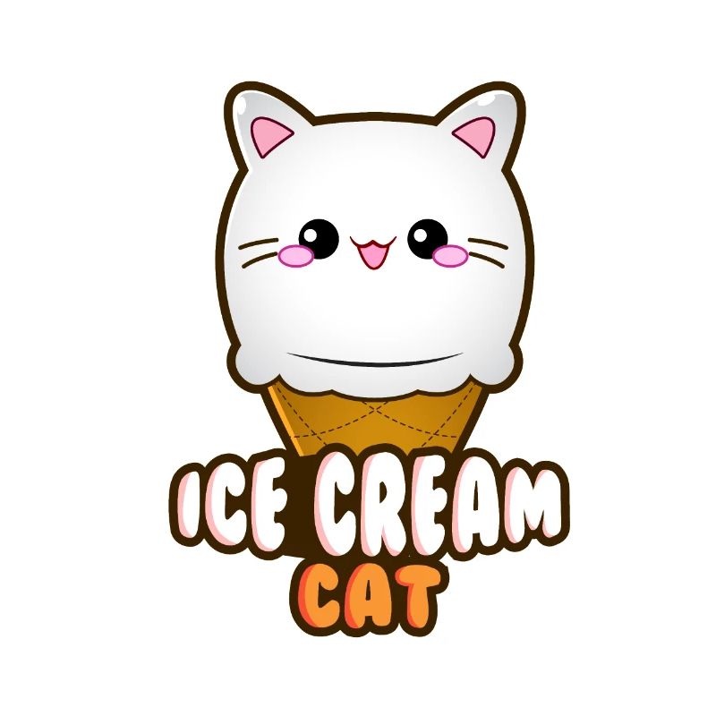 Ice Cream Cat Eiscreme Eis Katze Vanille Eiskugel