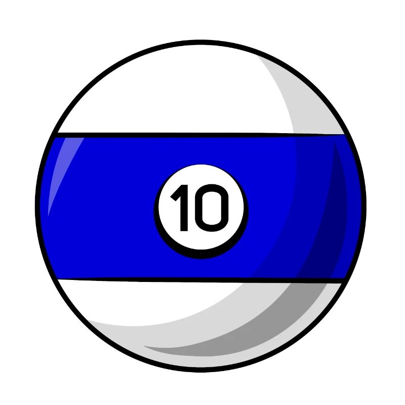 Billiard ball 10 blue Billiards ten