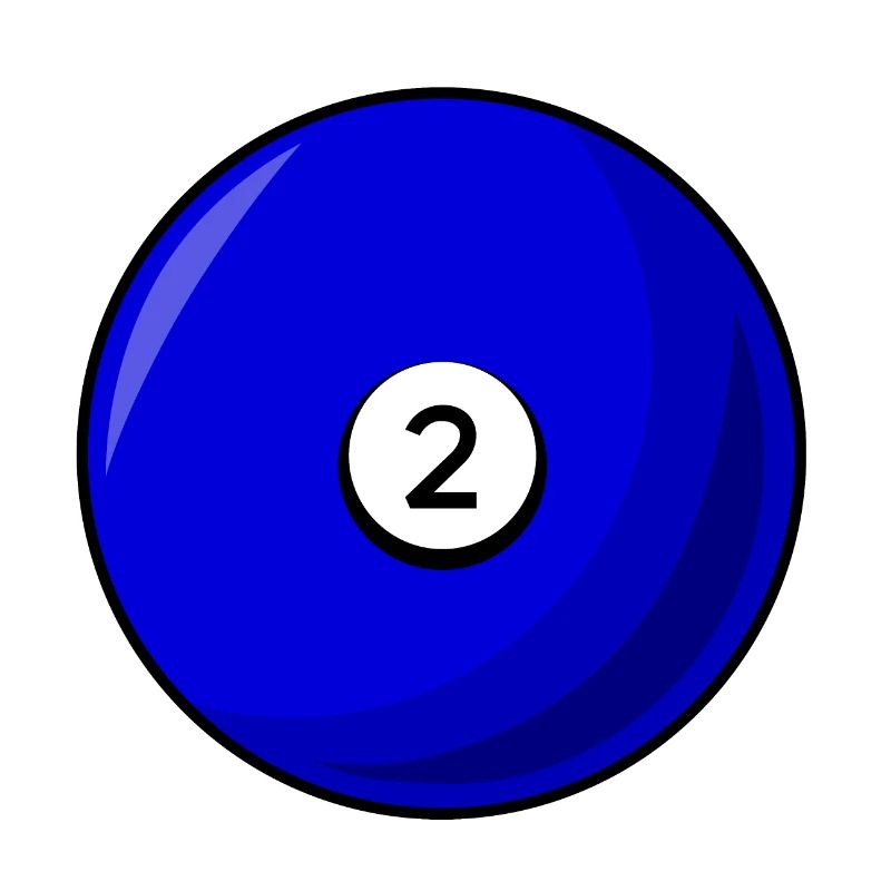 Billardkugel 2 blau Billard zwei