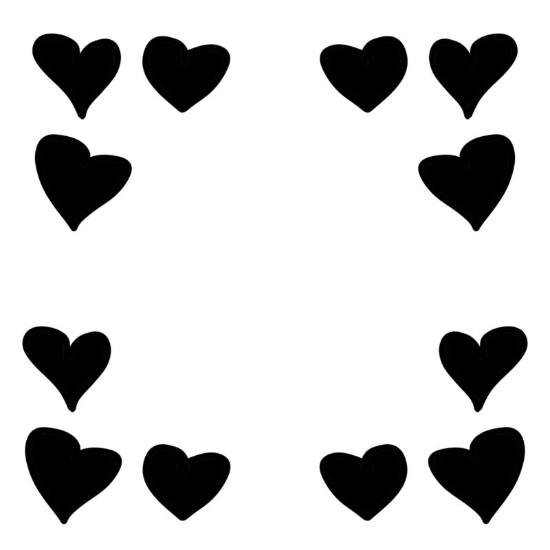 Hearts Pattern Frame Square Heart