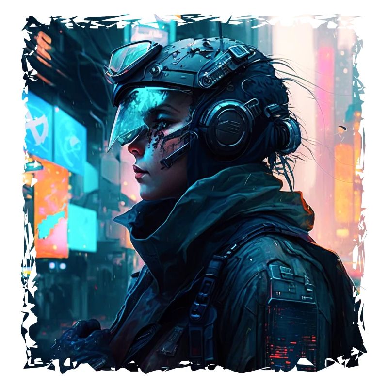 Warrior and soldier in the future as sci-fi artwork