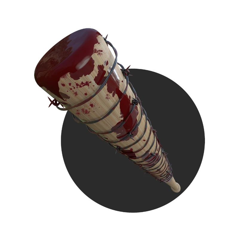 Baseball bat with barbed wire