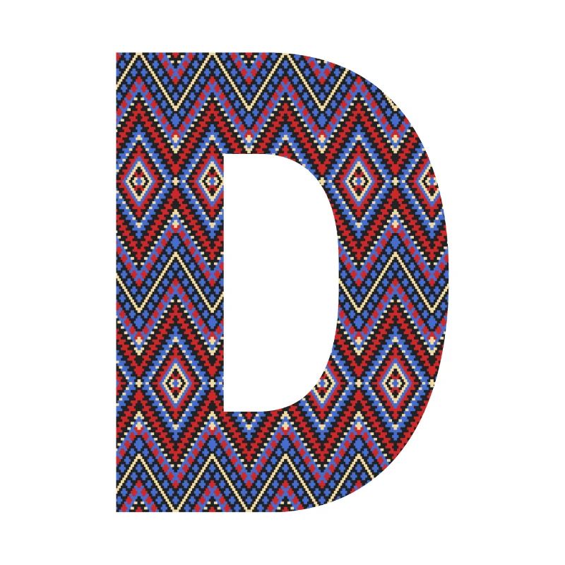 Monogram Letter D- geometric pattern