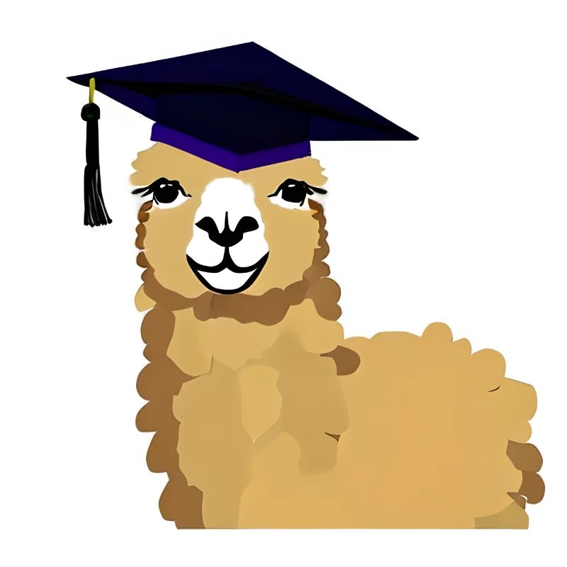 Bachelor Absolvent Schulabschluss Alpaka Studium