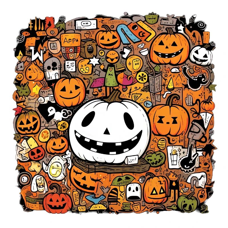 Multi pattern halloween pumpkin