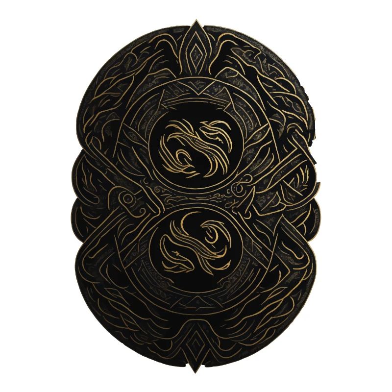 Mayan Black and Gold Monogram