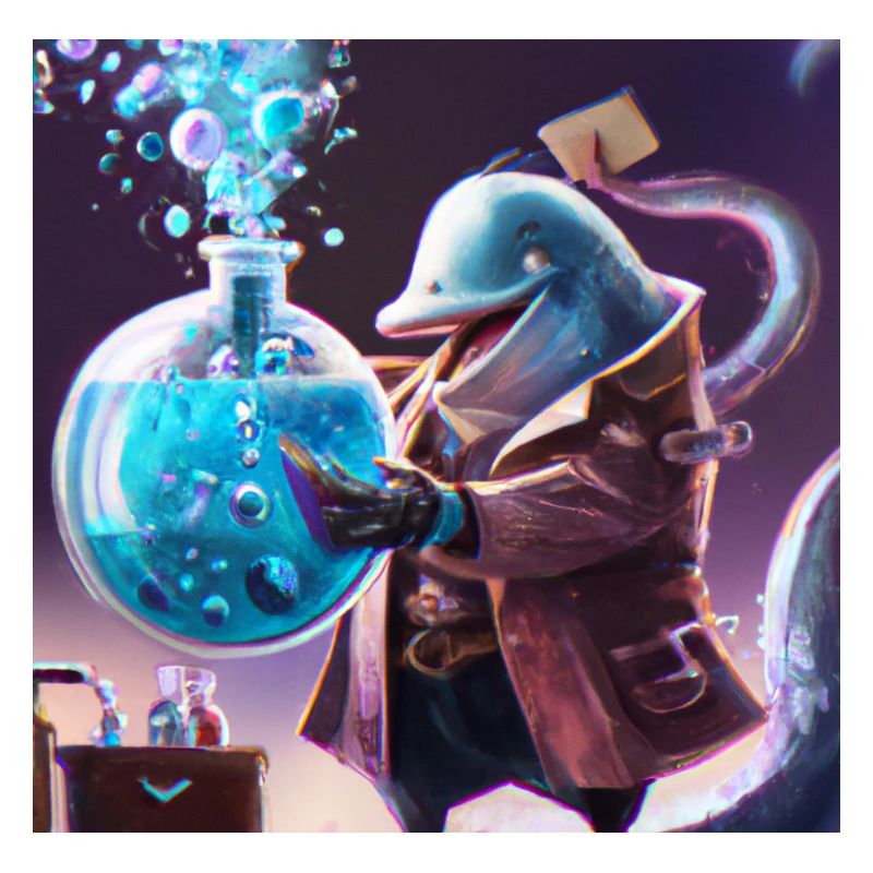Mad dolphin scientist experimenting