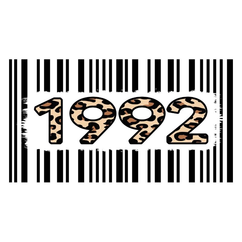 1992 birthday 30 years anniversary barcode leopard