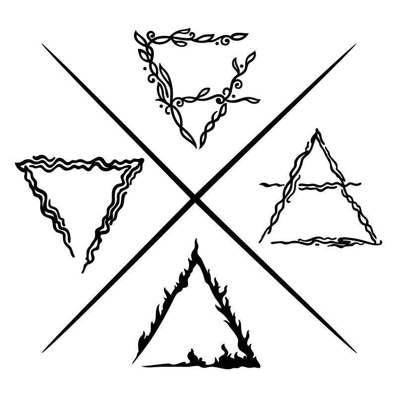 Vier Elemente Symbole