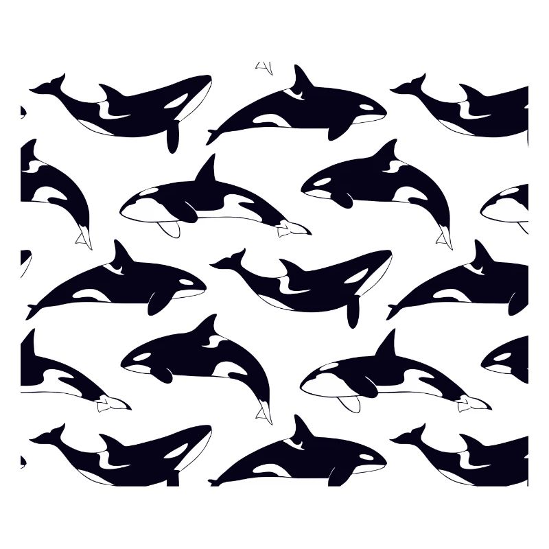 Black and white orca pattern pattern