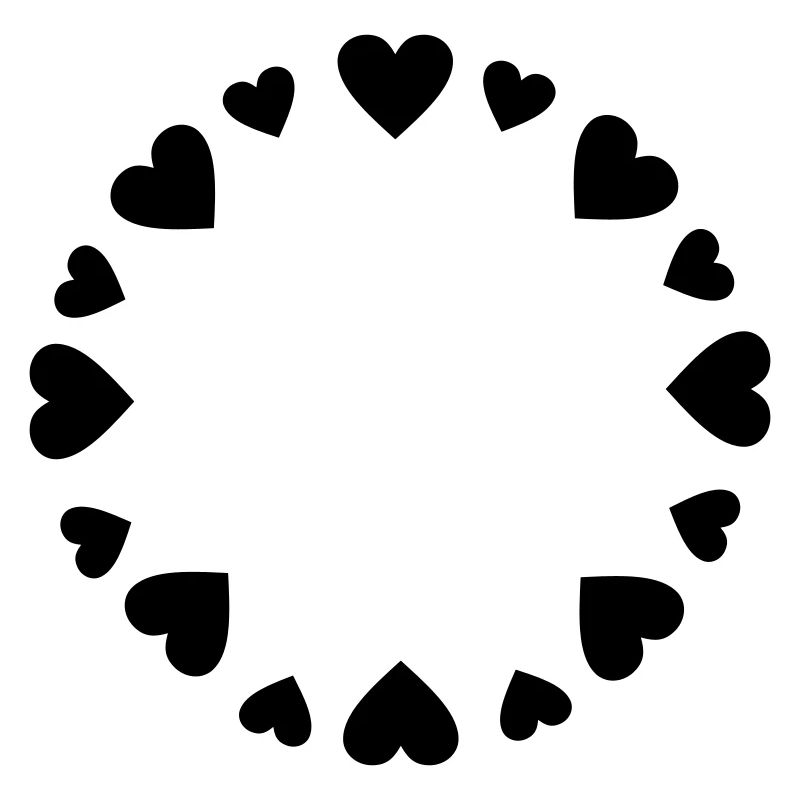 Hearts circle big small