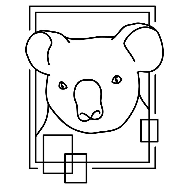 Koala in geometrischer Form - Line-Art-Design