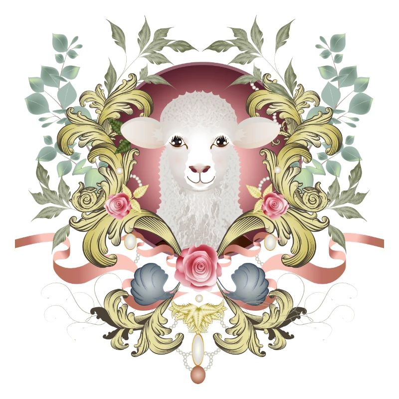 enchanting Easter lamb in a lavishly decorated frame