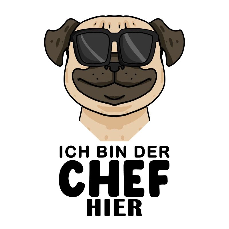 Cooler Hund Mops Chef Spruch