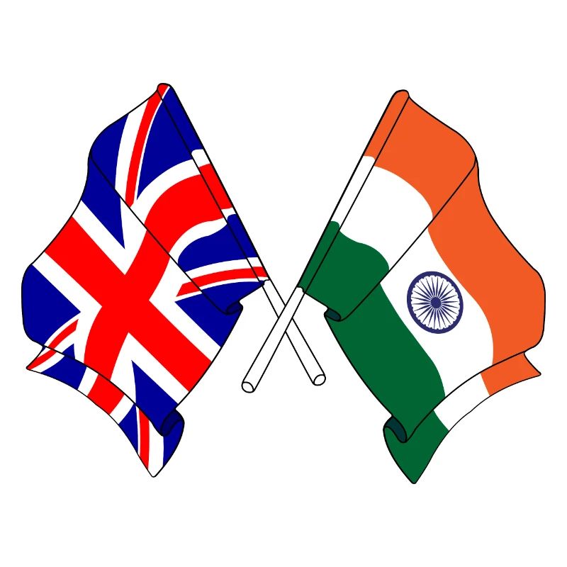 Drapeau de l’Angleterre et drapeau de l’Inde