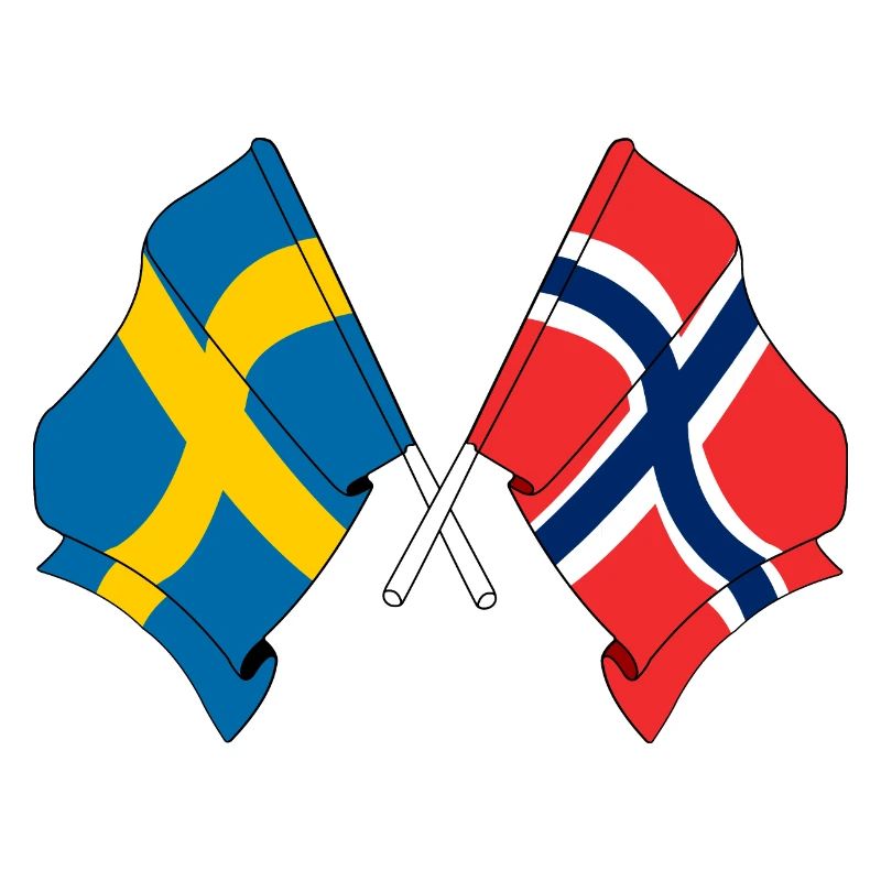 Drapeau de la Suède, drapeau de la Norvège