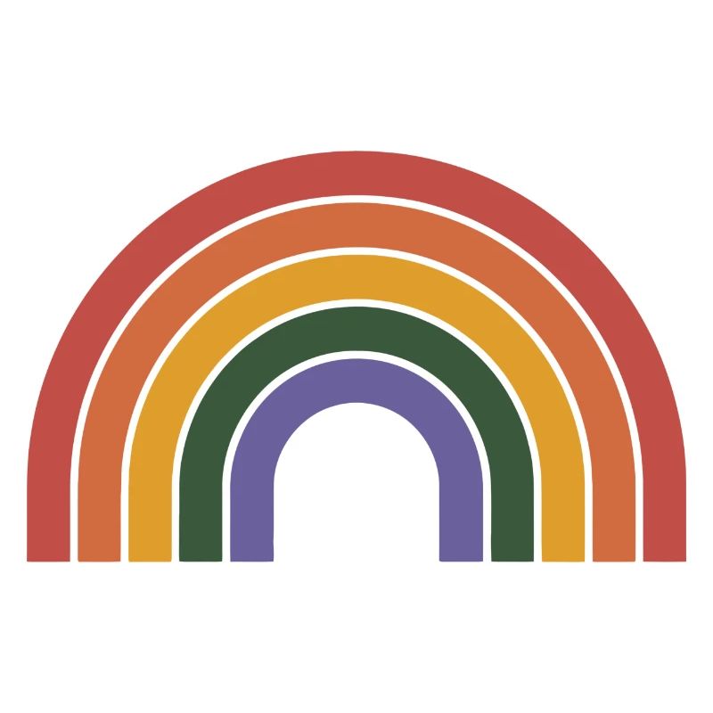 Retro Rainbow Arc Print