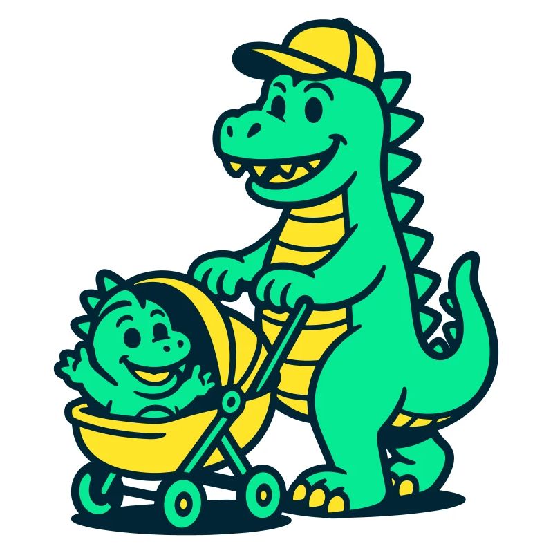 Dragon dad with stroller
